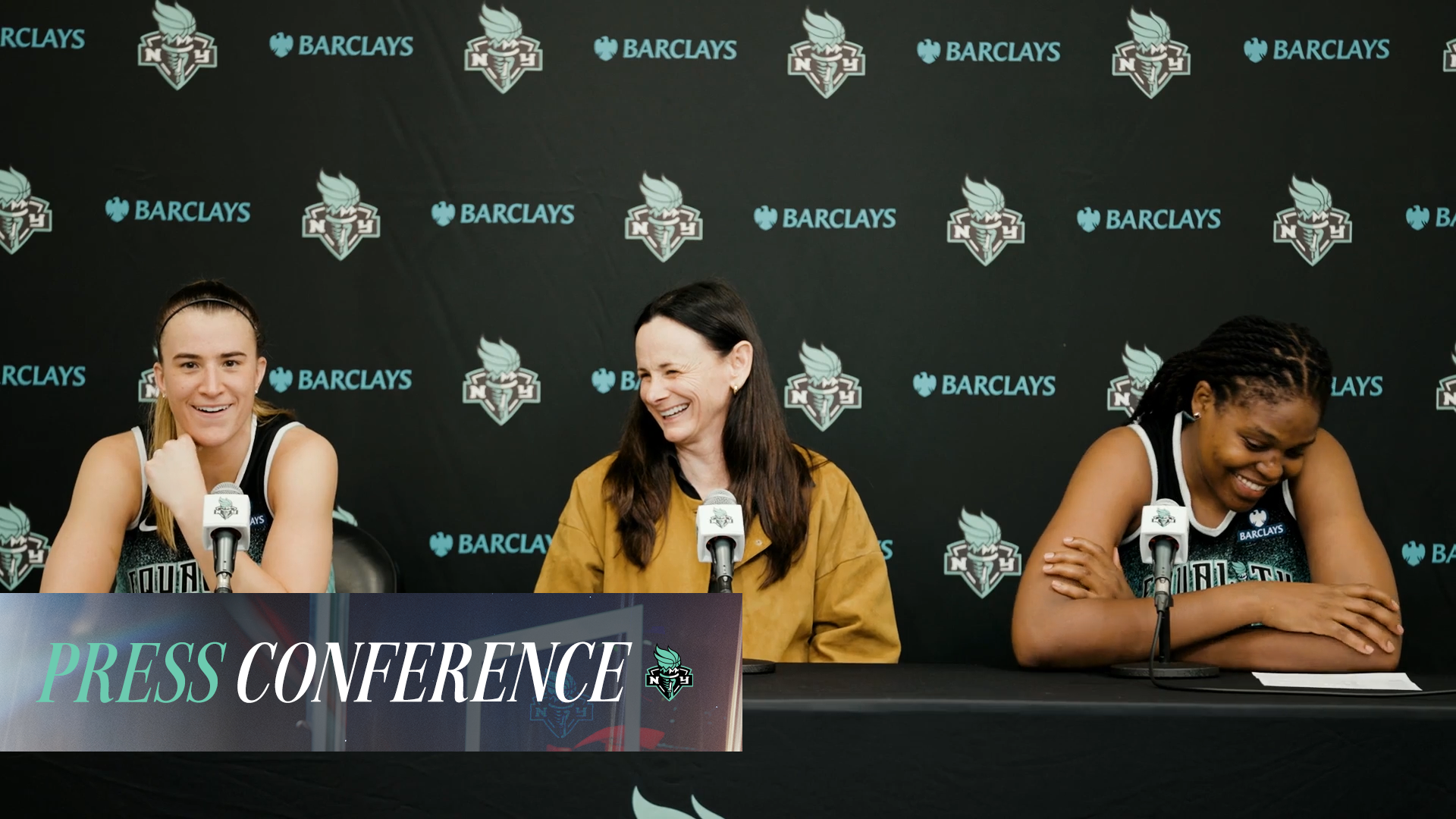 Sabrina Ionescu, Jonquel Jones & Coach Sandy Brondello | Post Game Press Conference | Aug 19, 2025
